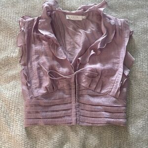 ASTR Women's Lavender Ruffled Blouse